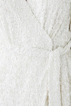 فستان سامانثا قصير بتصميم ملفوف مطررز بالترتر